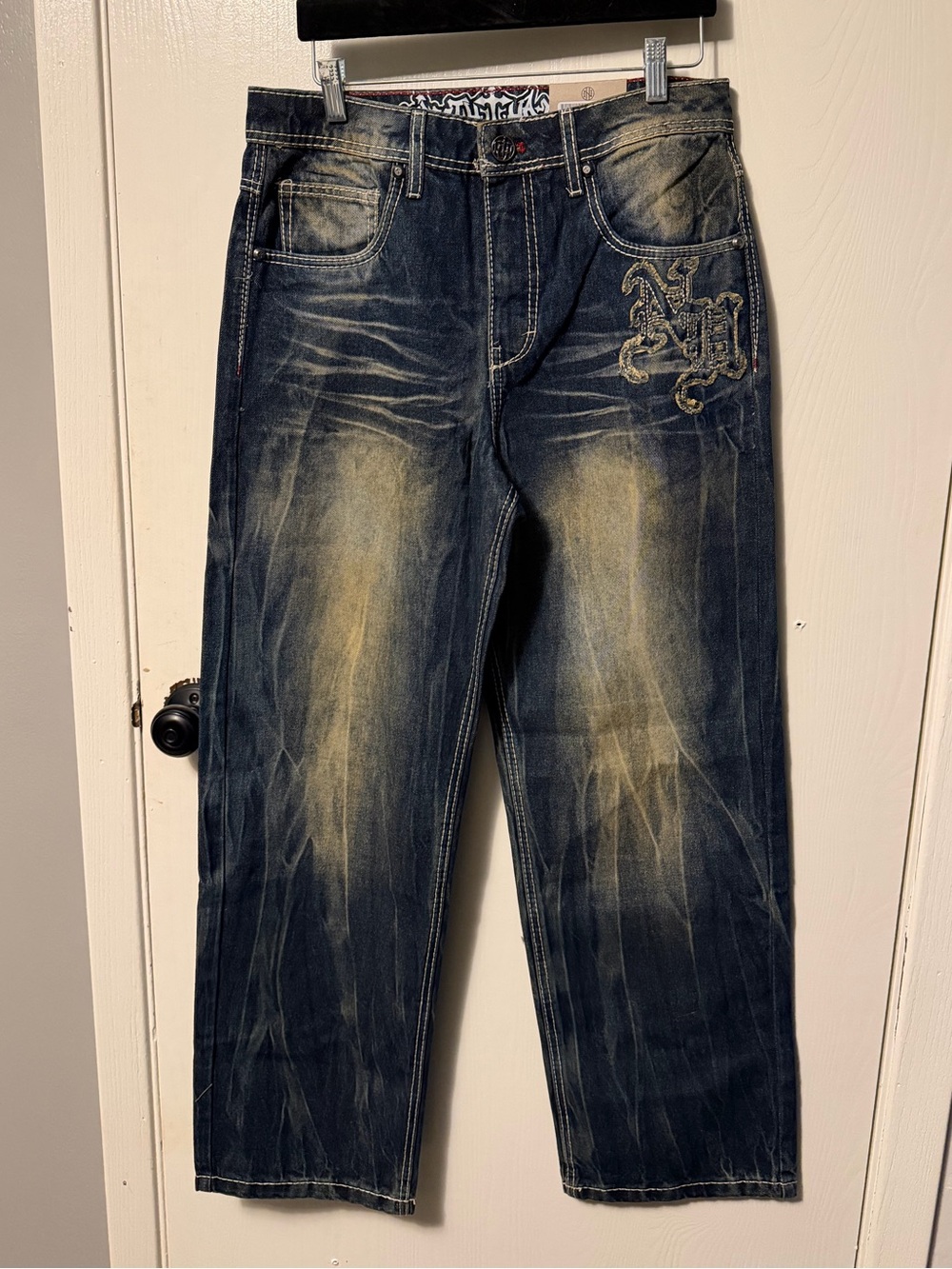 Size 6: Ninth Hall Idle Blue Wash Straight Leg Jeans View 2